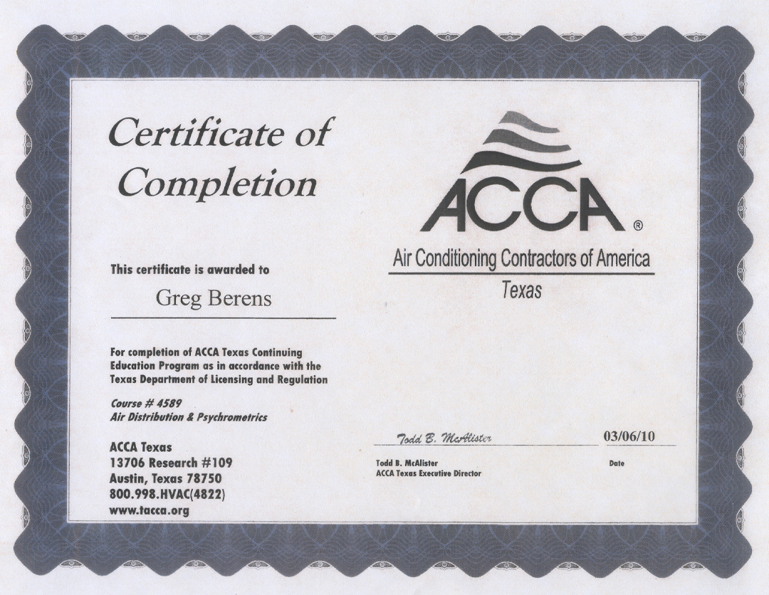 A 1 Tops Services HVAC Certifications Patents Licenses